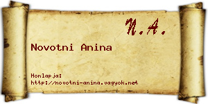 Novotni Anina névjegykártya